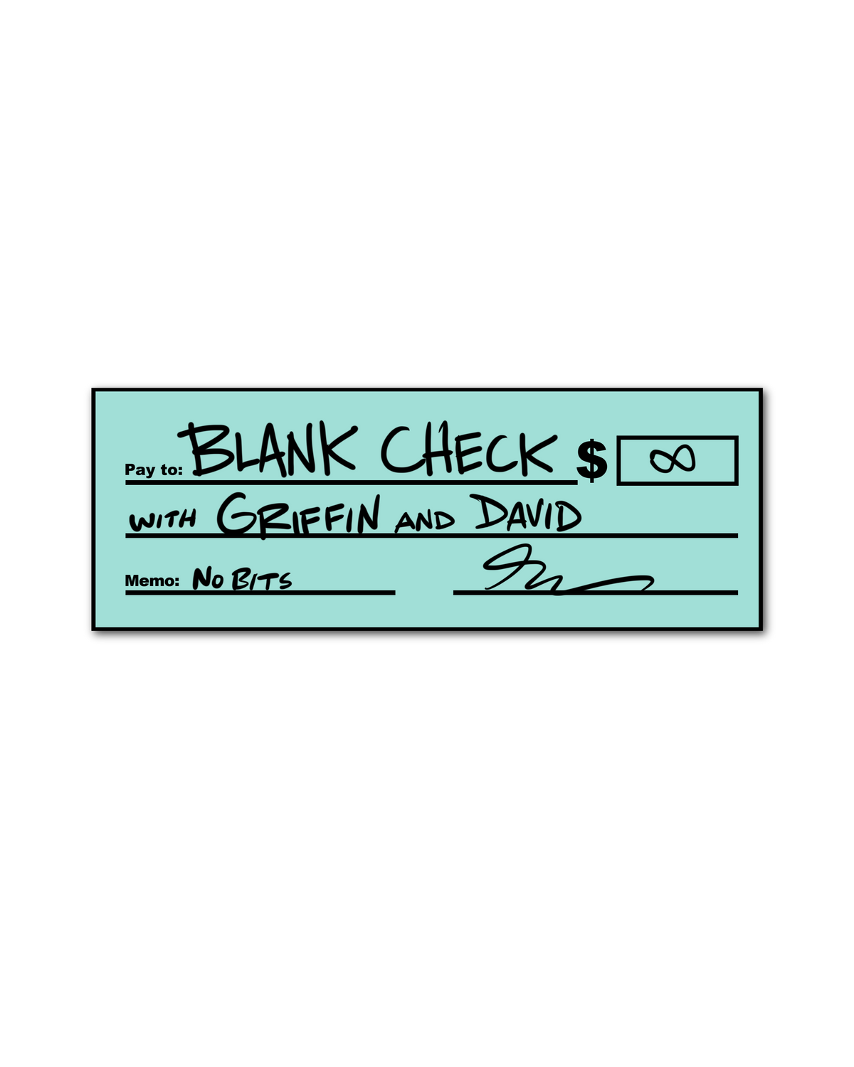 Blank Check Sticker